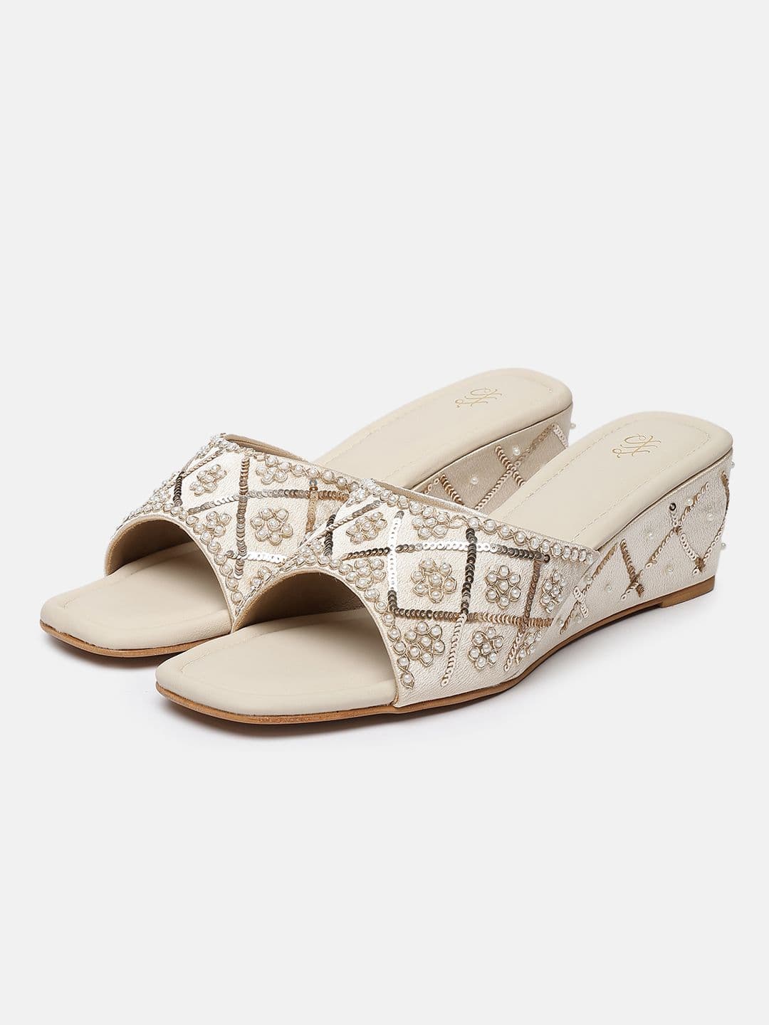 House of Pataudi Ethnic Embellished Wedge Heels - view 1