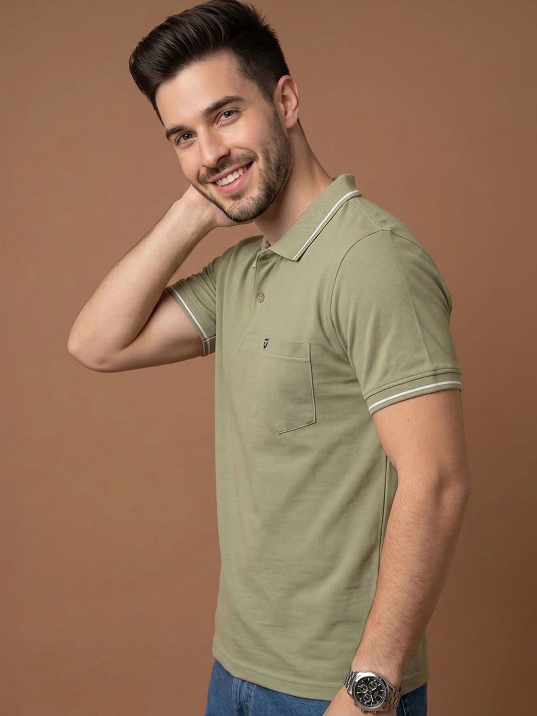 XFOX Men Polo Collar Pockets T-shirt - view 1