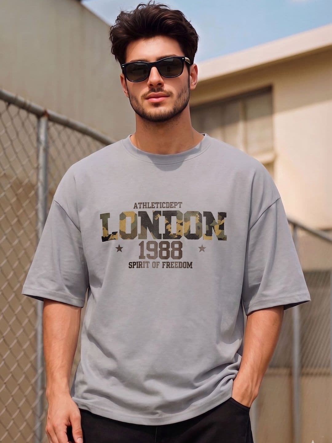 AUSK Men Printed Drop-Shoulder Sleeves T-shirt - view 1