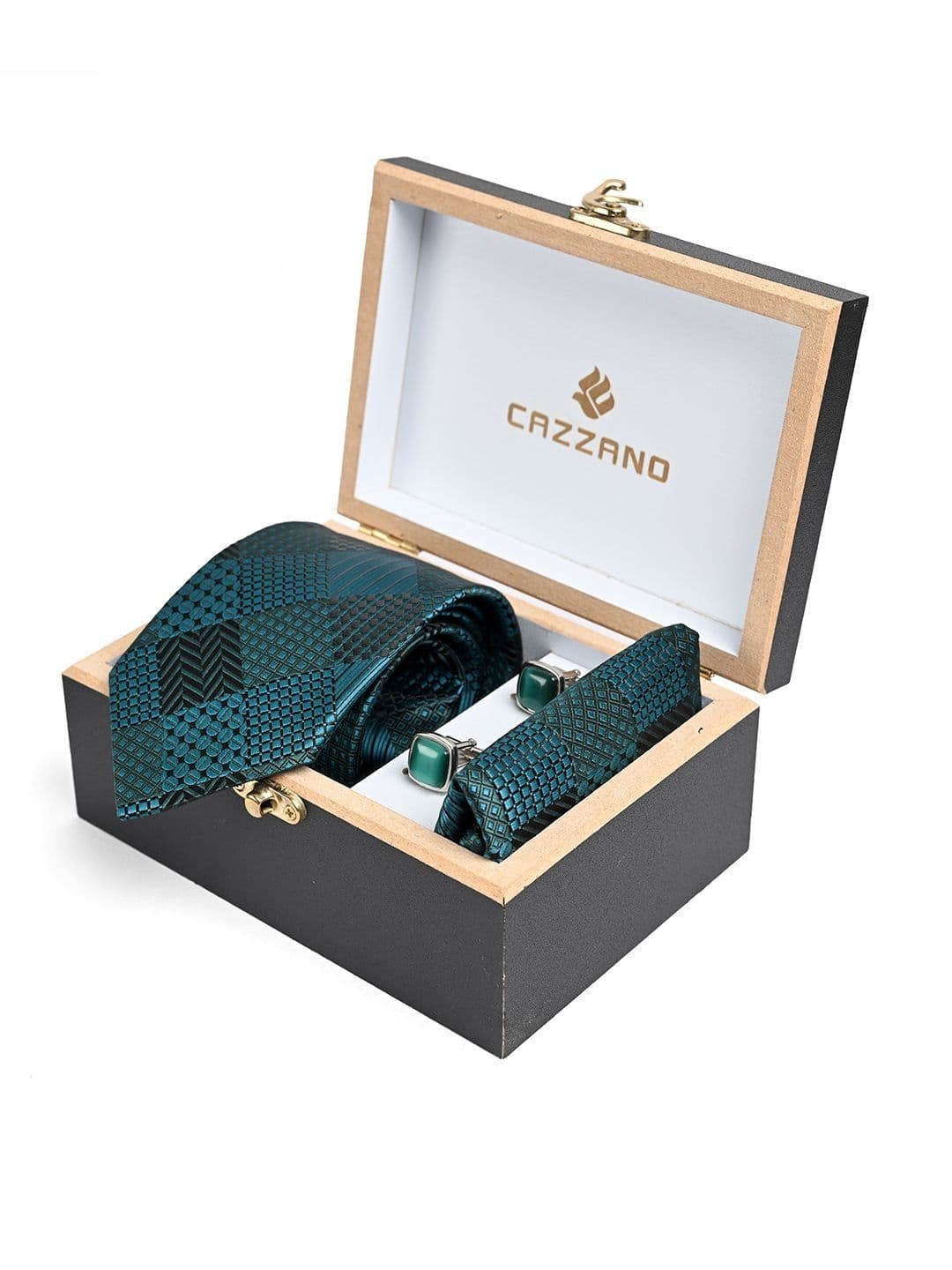 Cazzano Men Checked Tie & Cufflinks Set - view 1