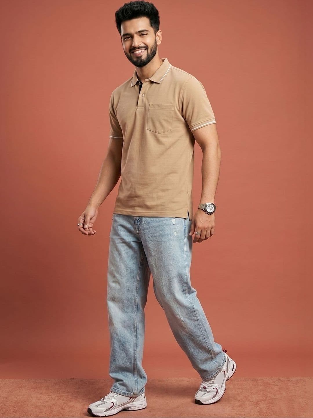 XFOX Men Polo Collar Pockets T-shirt - view 1