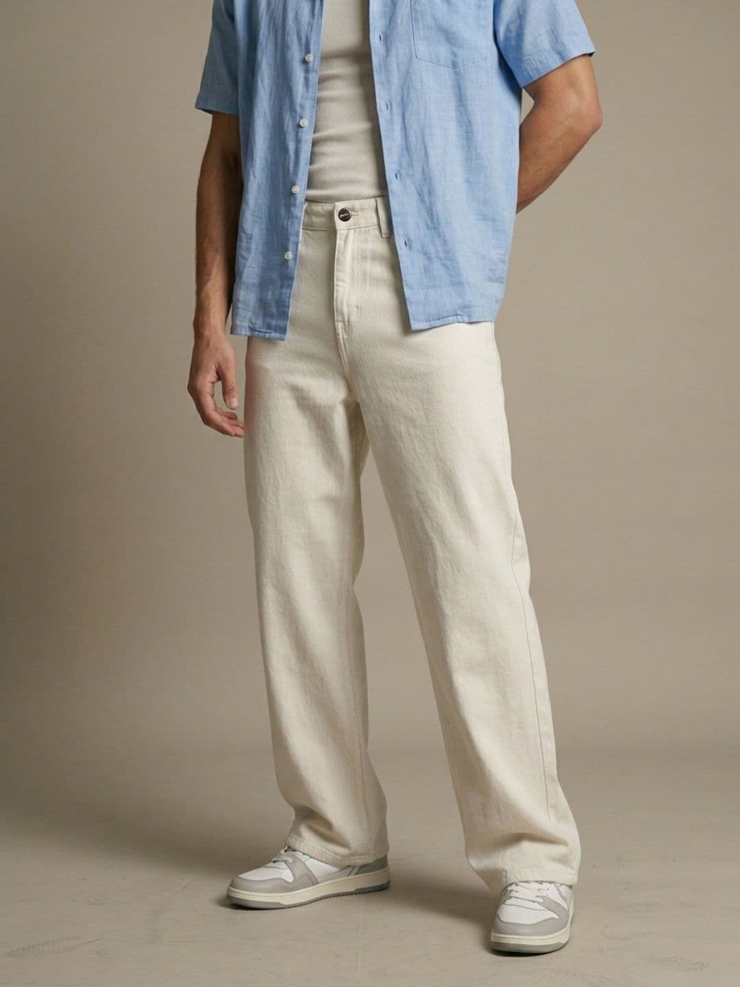 glitchez Men Pure Cotton Wide Leg Mid-Rise Jeans - view 1