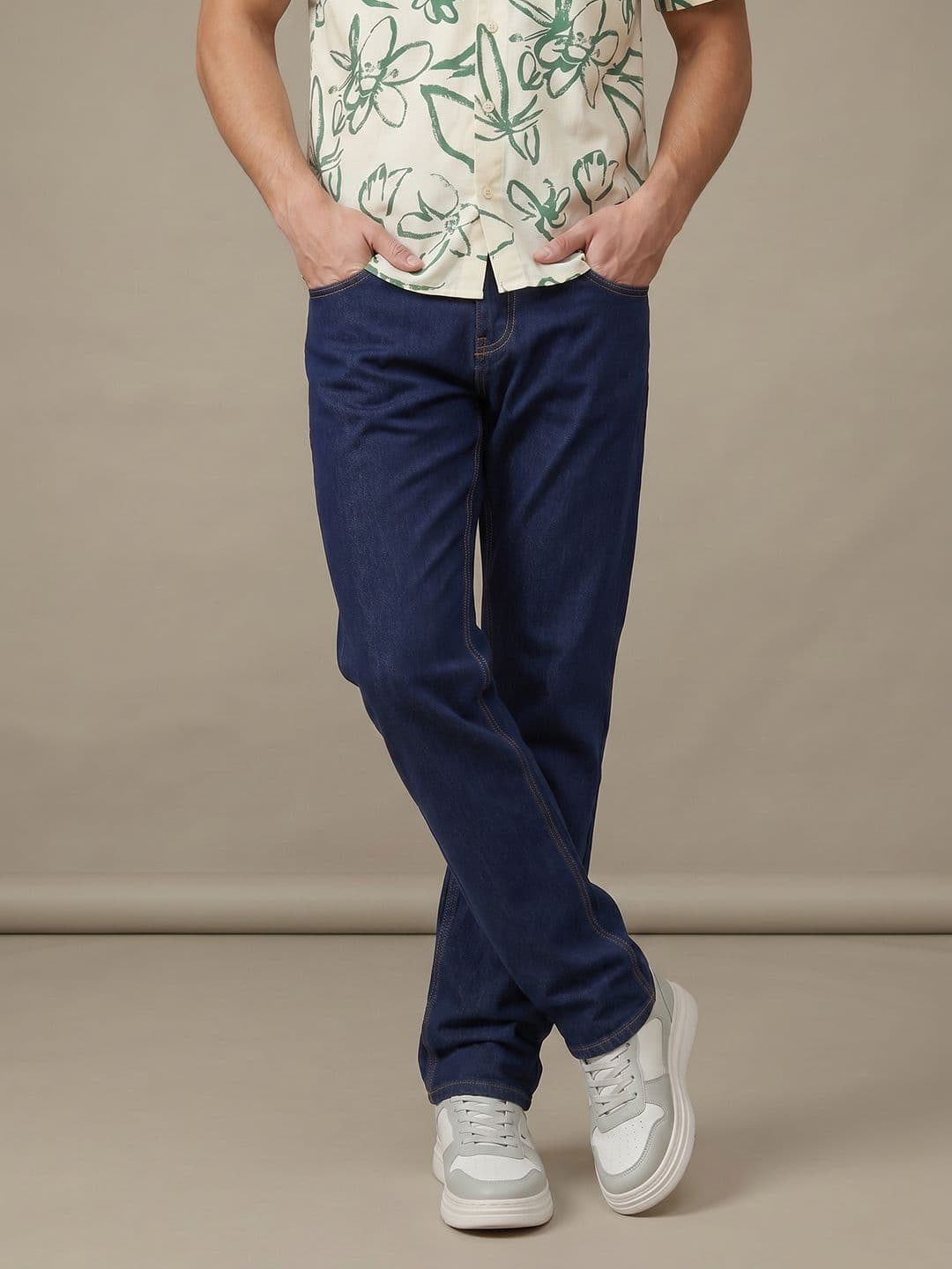 glitchez Men Straight Fit Mid-Rise Stretchable Jeans - view 1