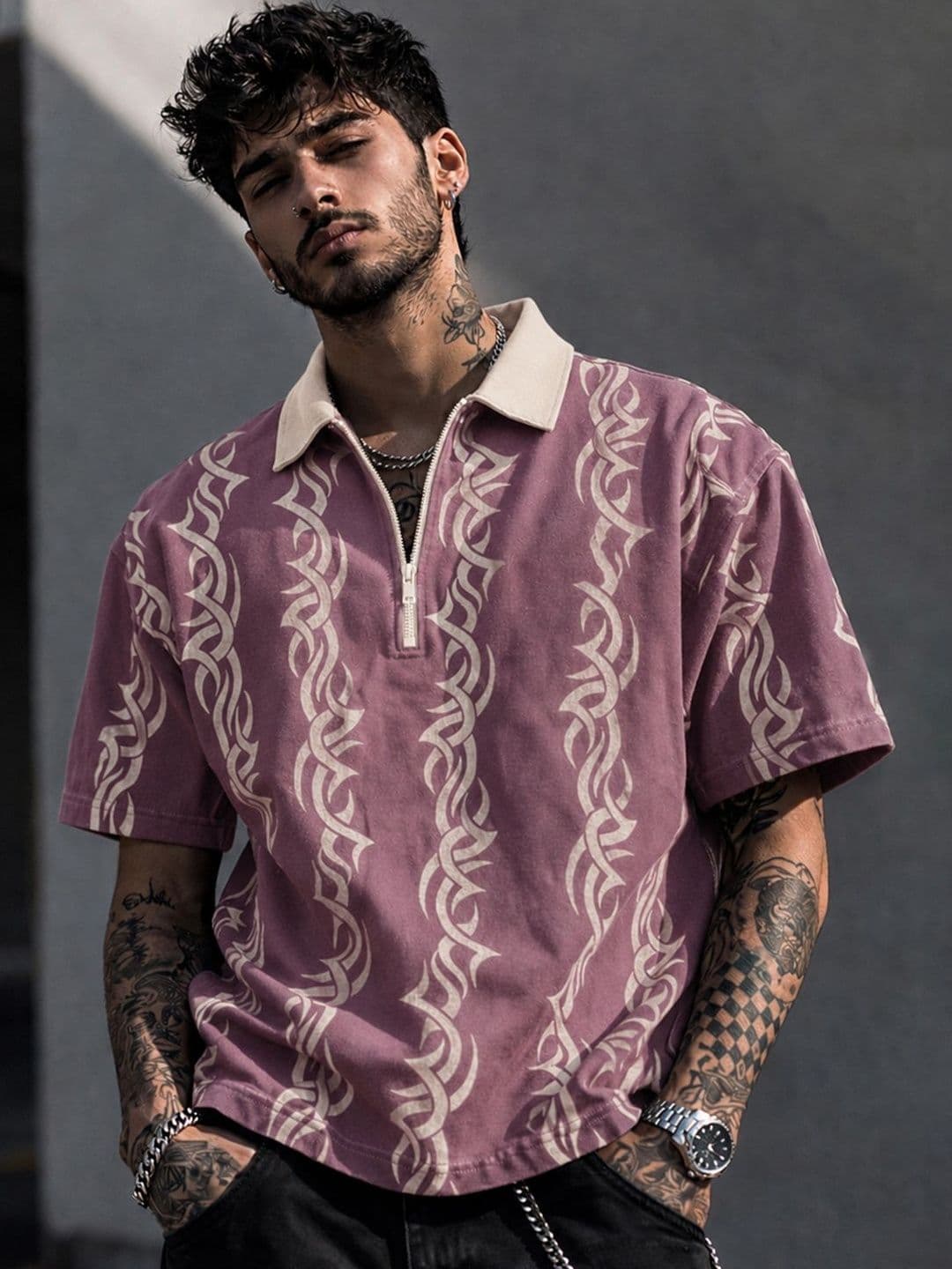 Force Men Tribal Printed Polo Collar T-shirt - view 1