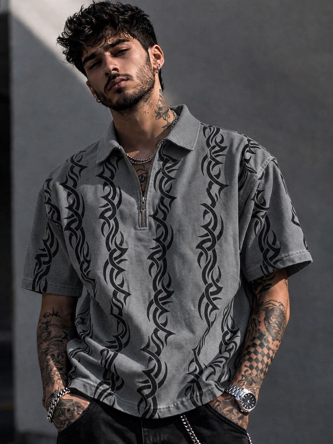 Force Men Printed Polo Collar T-shirt - view 1