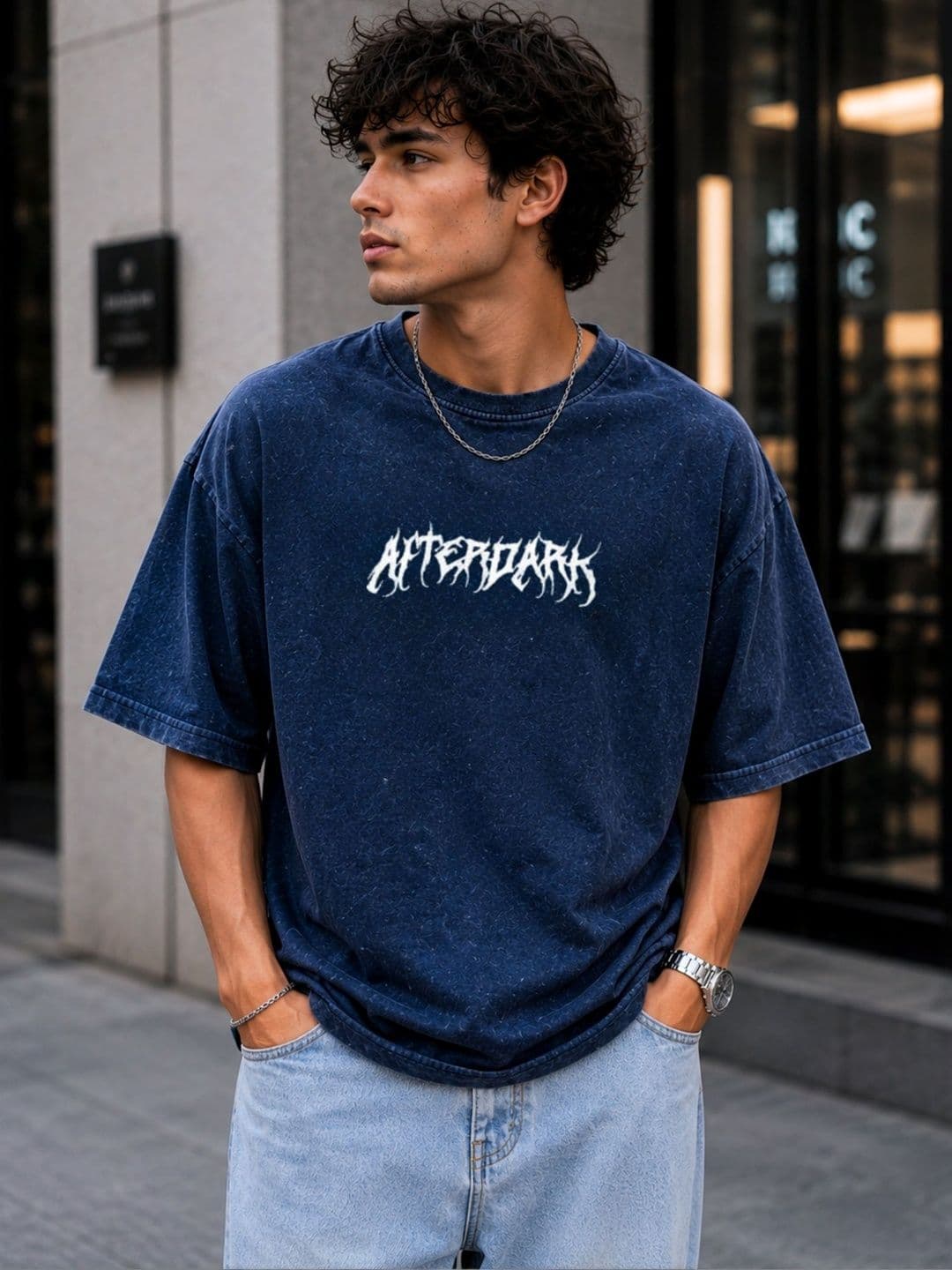 MADSTO Men Typography Printed Drop-Shoulder Sleeves T-shirt - view 1