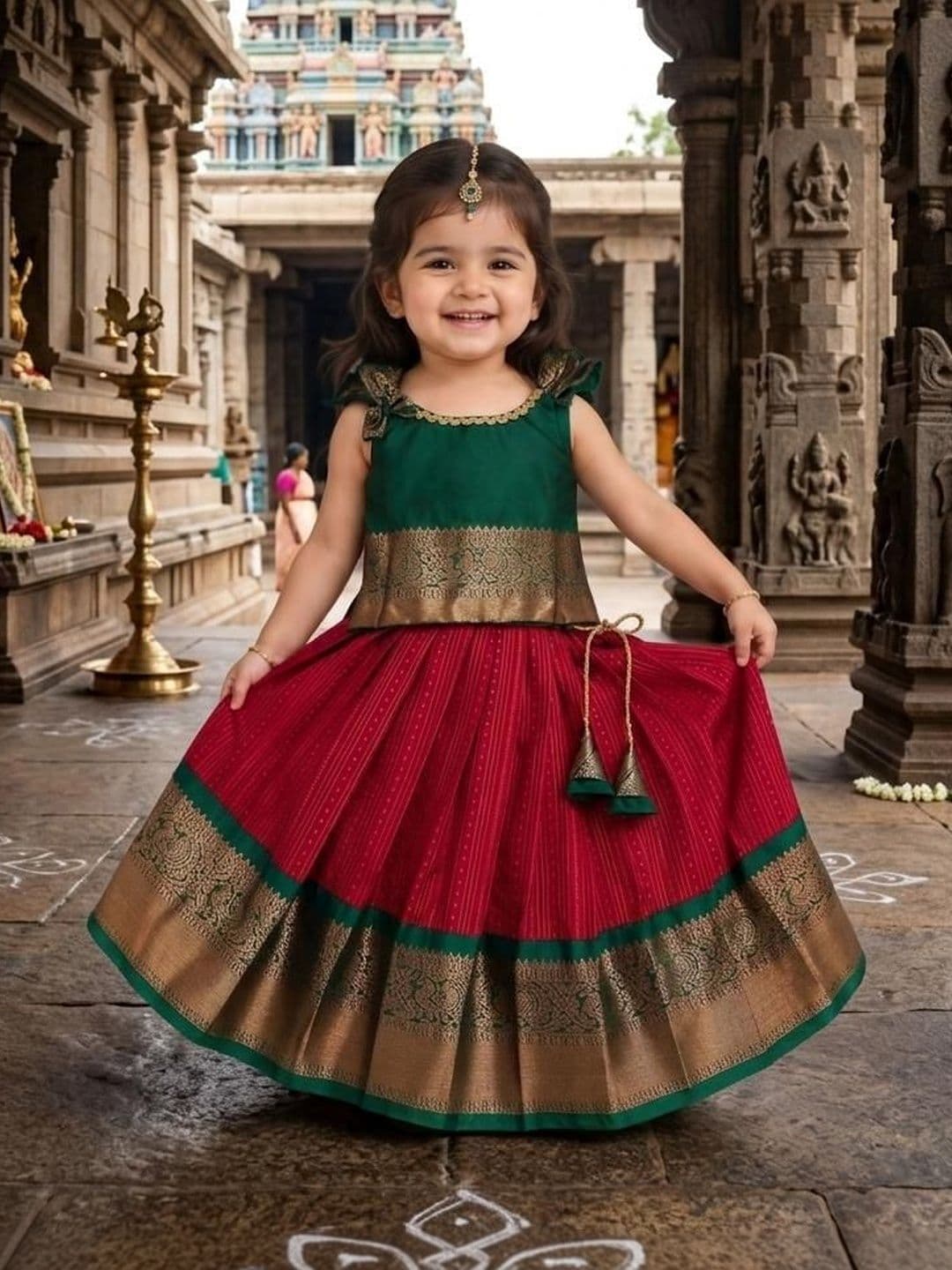 Ethzy Girls Ready to Wear Cotton Lehenga & Choli - view 1