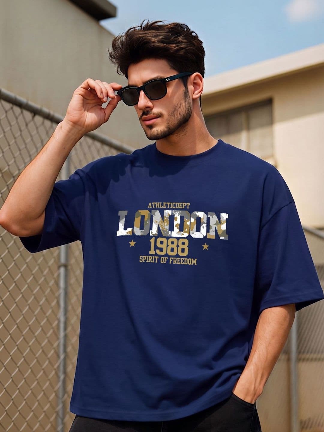 THE BEETEL HOUSE Men's Oversized Typography Printed T-shirt - view 1