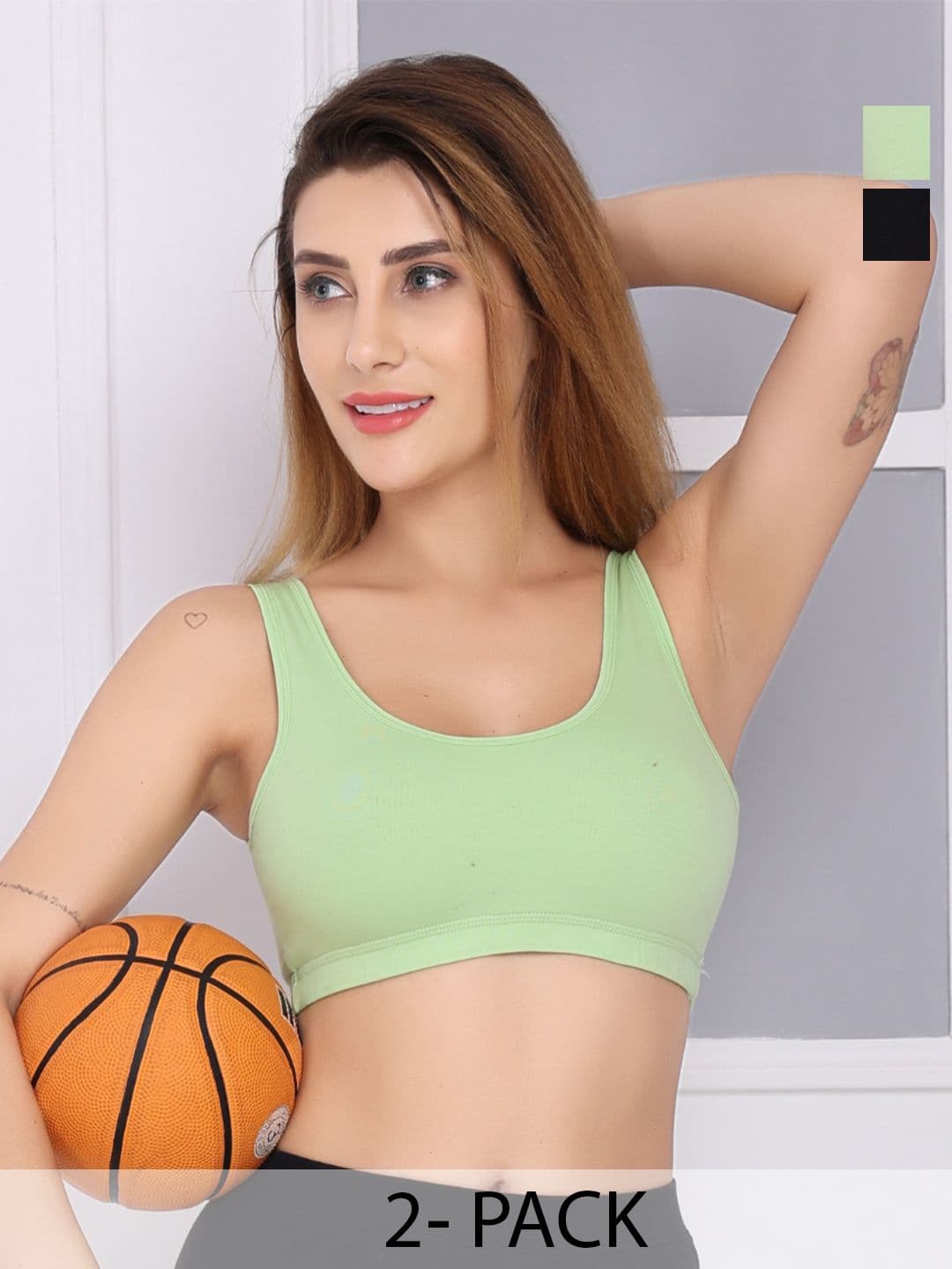 HERE&NOW Pack Of 2 Seamless Non Wired Cotton Full Coverage Bras - view 1