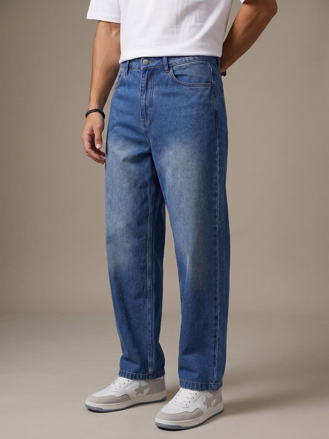 glitchez Men Barrel Fit Light Fade Jeans - view 1