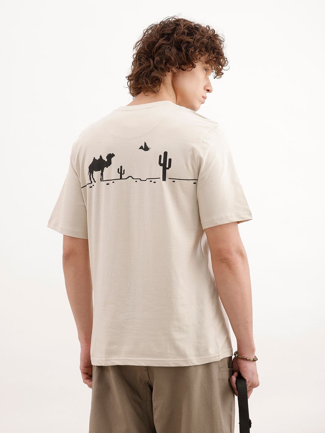 WROGN Printed Drop-Shoulder Sleeves Pure Cotton Relaxed Fit T-shirt - view 1