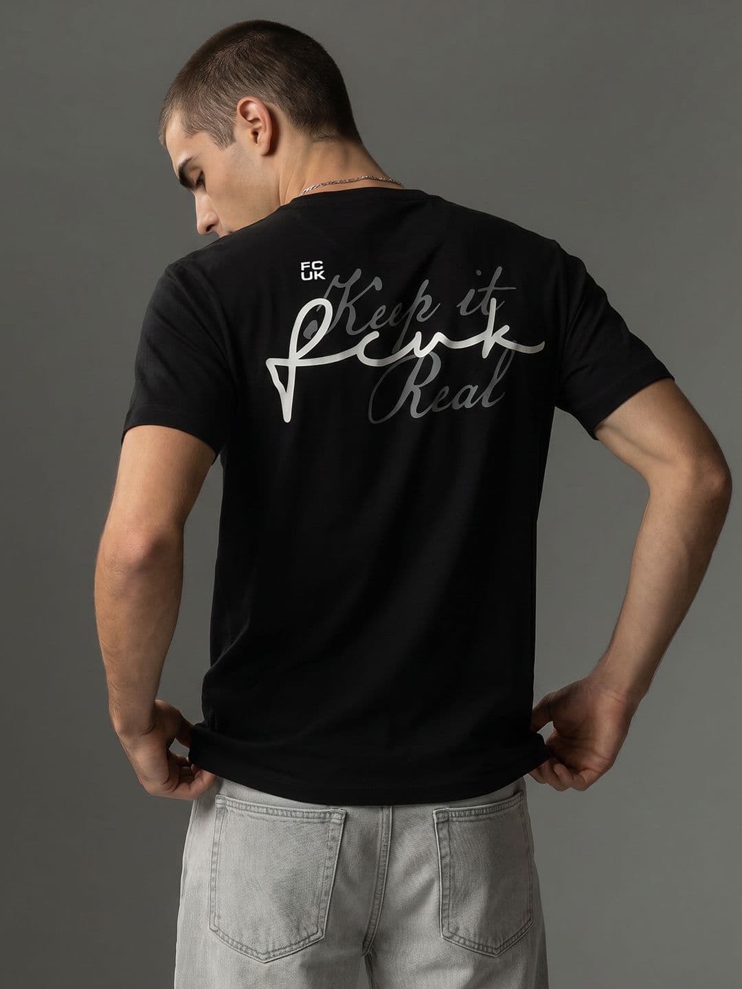 FCUK Men Brand Logo Printed Pure Cotton T-shirt - view 1