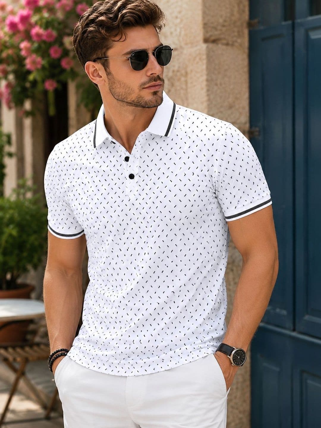 Moda Rapido Men Printed Polo Collar T-shirt - view 1