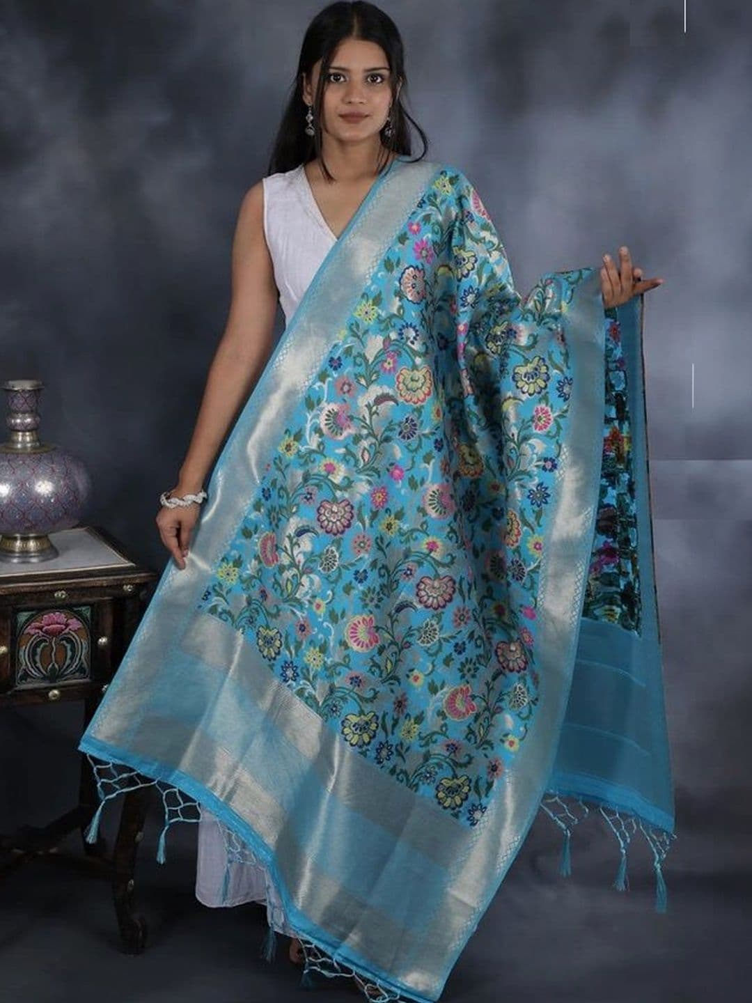 SILK BLISS Woven Design Dupatta with Zari - view 1