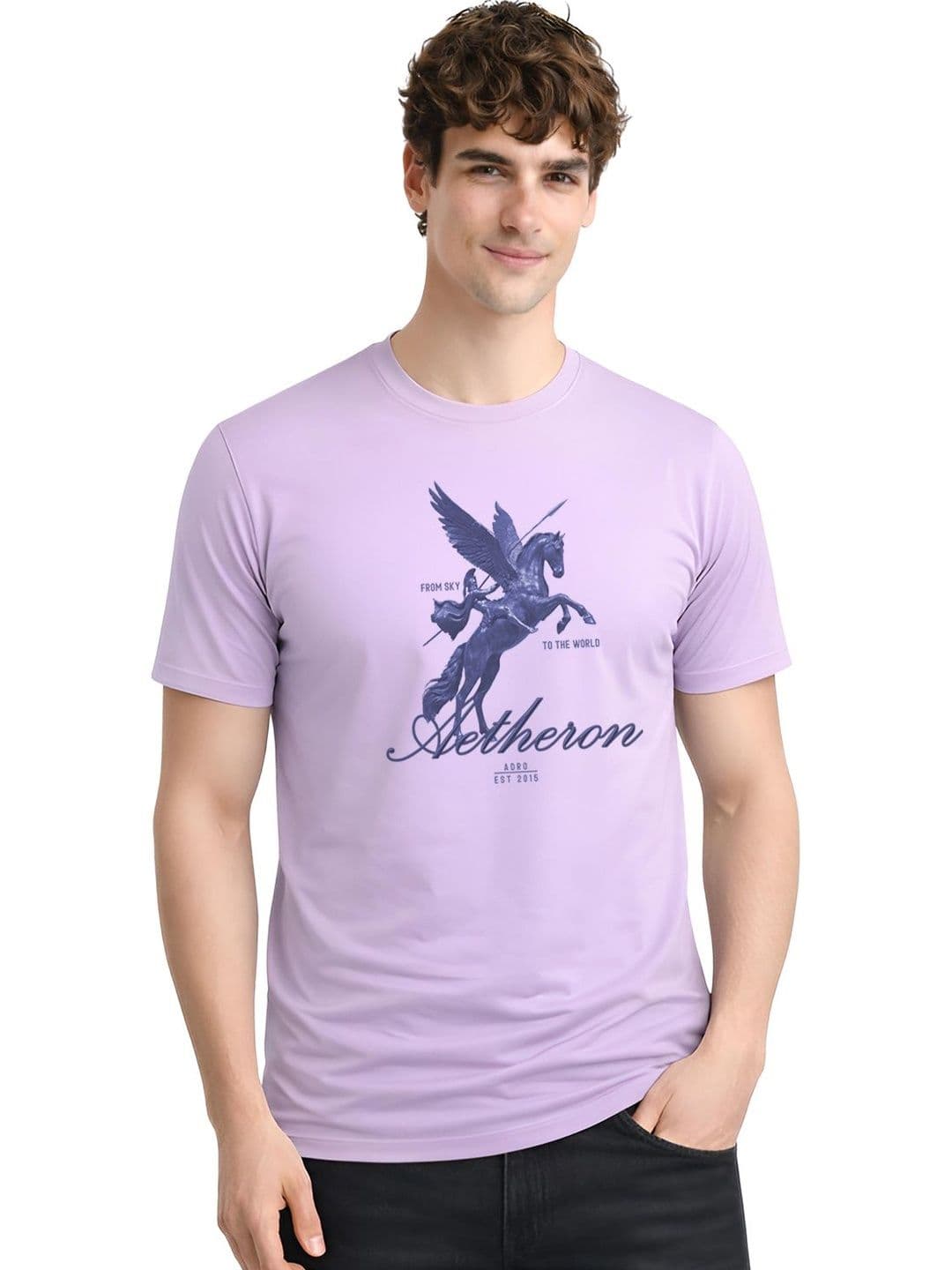 ADRO Graphic Printed Round Neck Cotton Regular Fit T-shirt - view 1