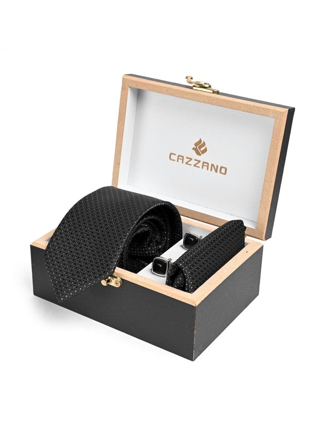 Cazzano Men Checked Tie & Cufflinks Set - view 1