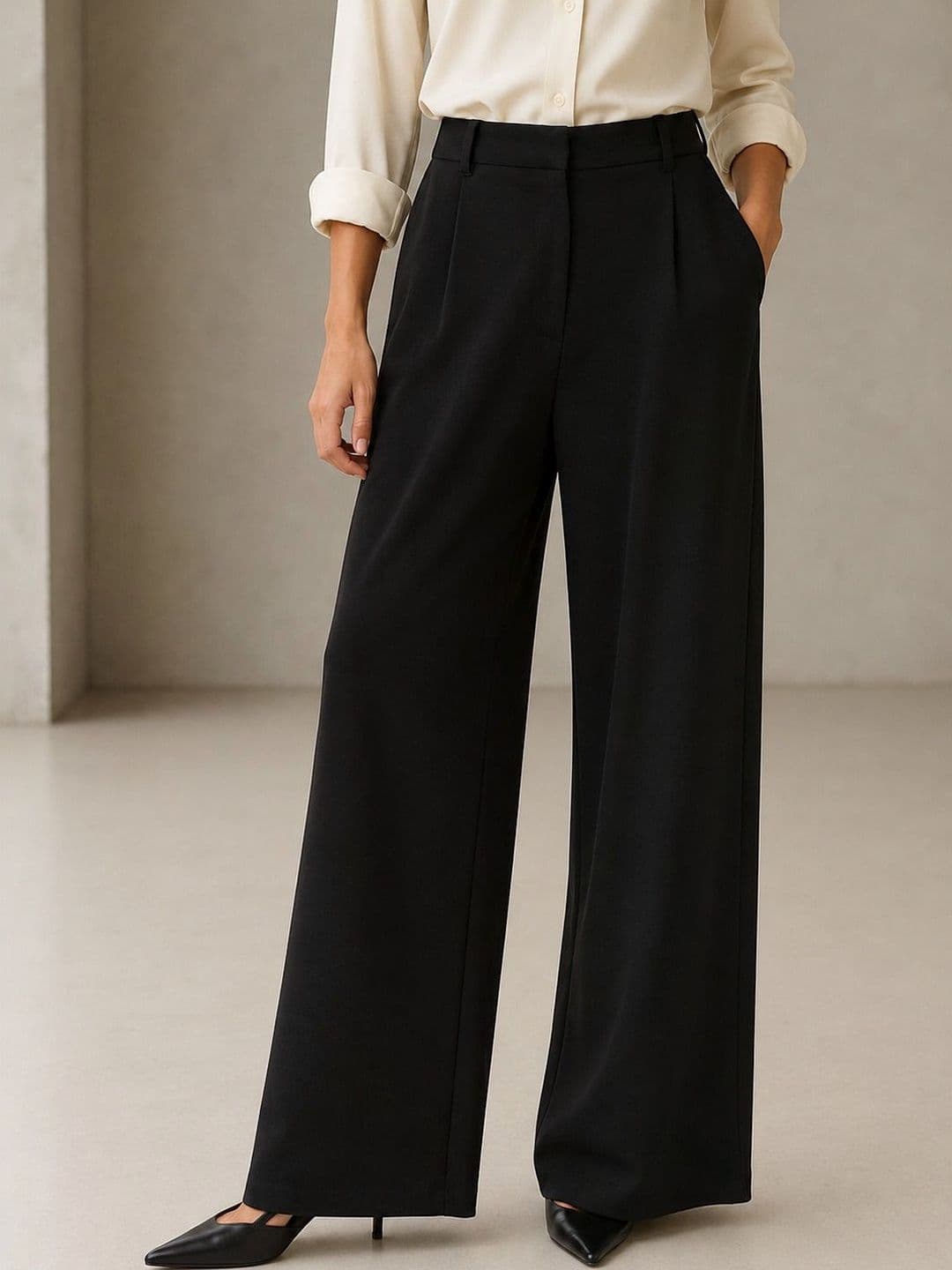SASSAFRAS worklyf Women Straight Fit High-Rise Trousers - view 1