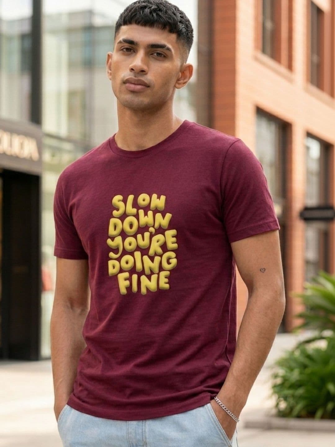Rigo Men Typography Printed Applique T-shirt - view 1