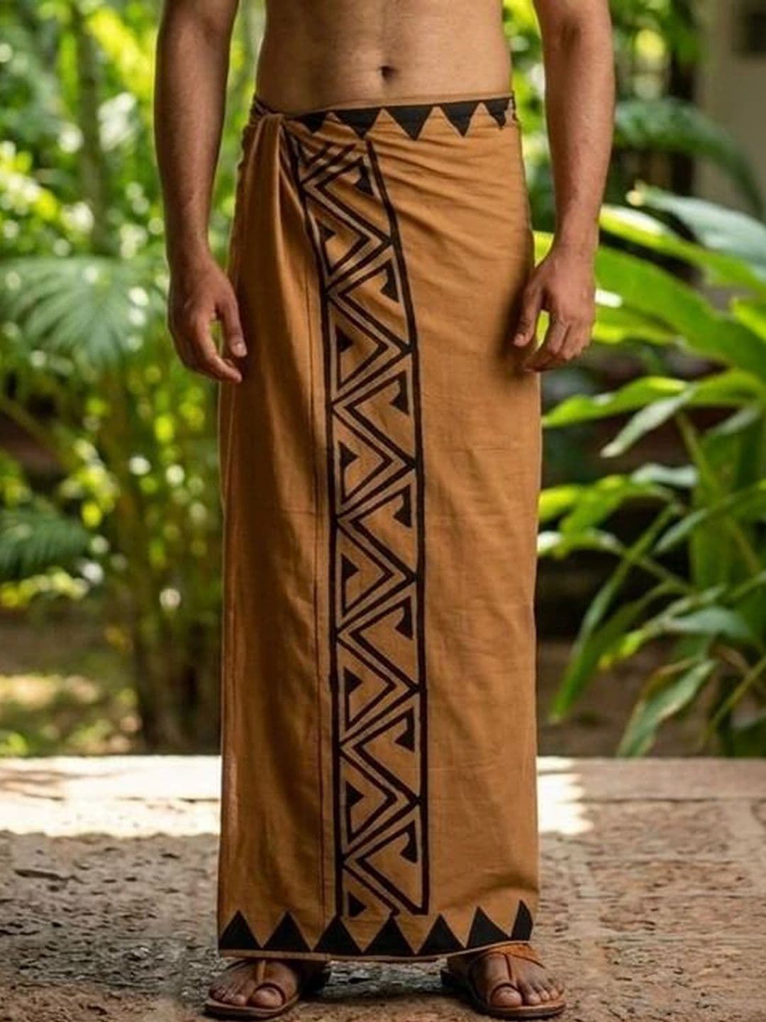 CRYSTAL HEAL Men Printed Cotton Blend Dhoti Dhotis - view 1