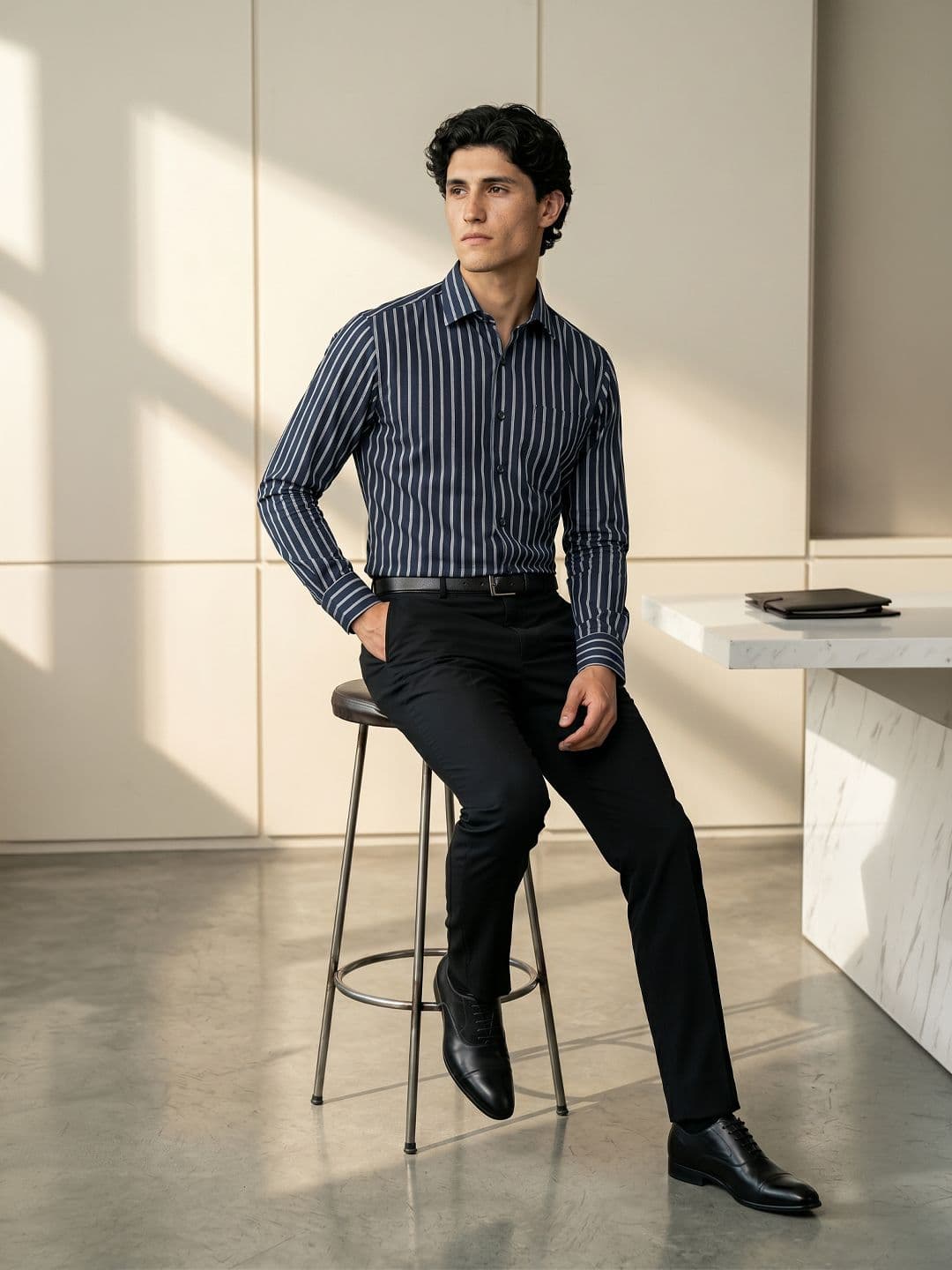 Van Heusen Slim Fit Striped Pure Cotton Formal Shirt - view 1