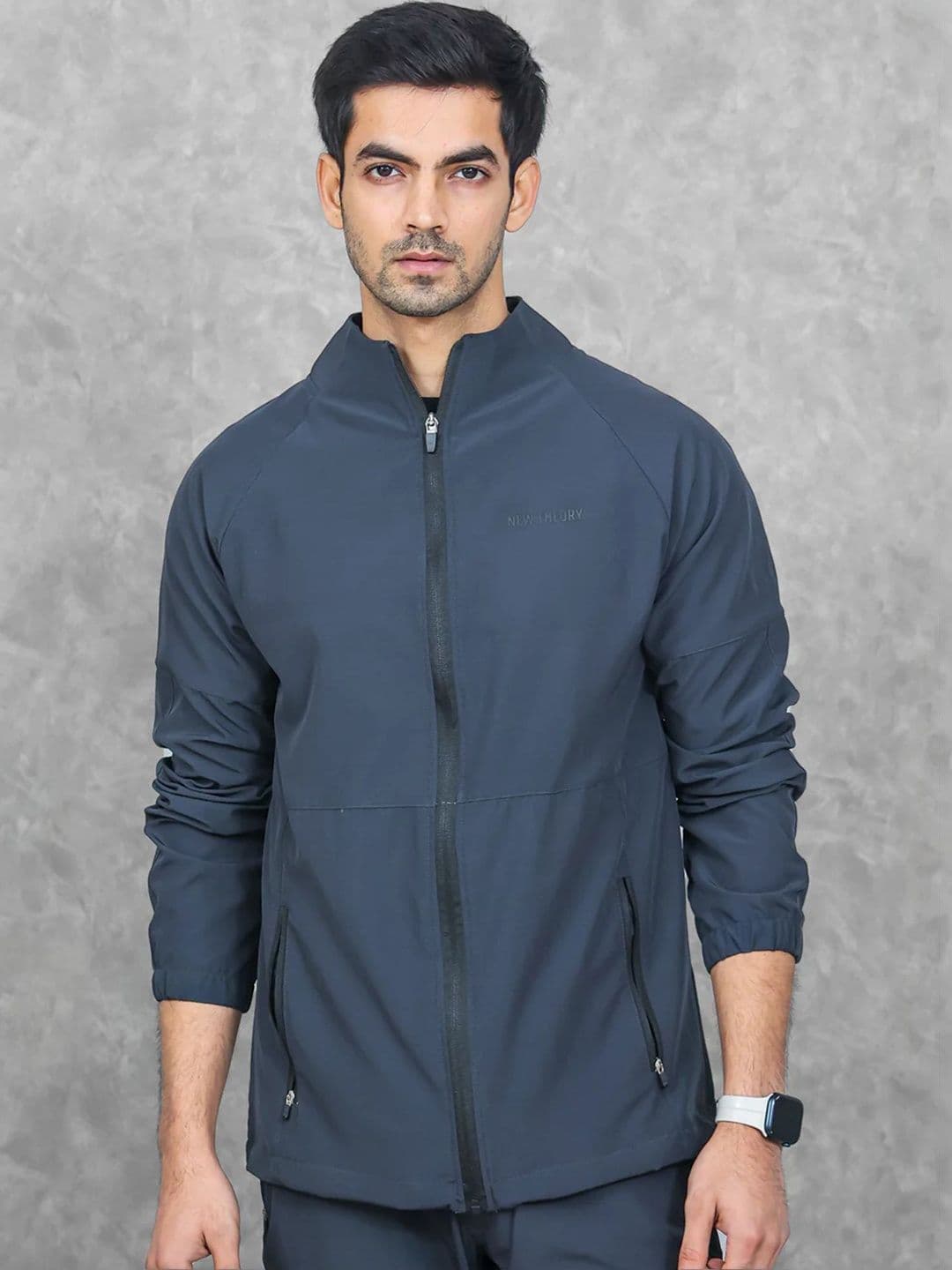 New Theory Men Cotton Mandarin Collar Jackets - view 1