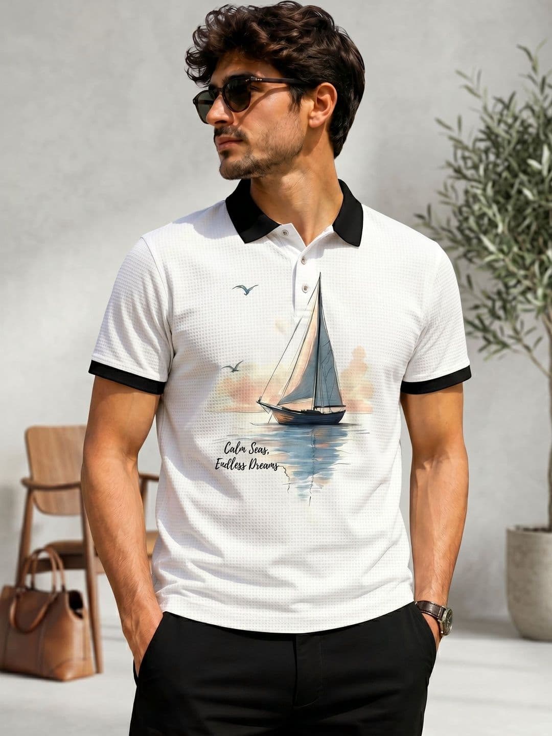 Tshirts Buddy Men Printed Polo Collar T-shirt - view 1
