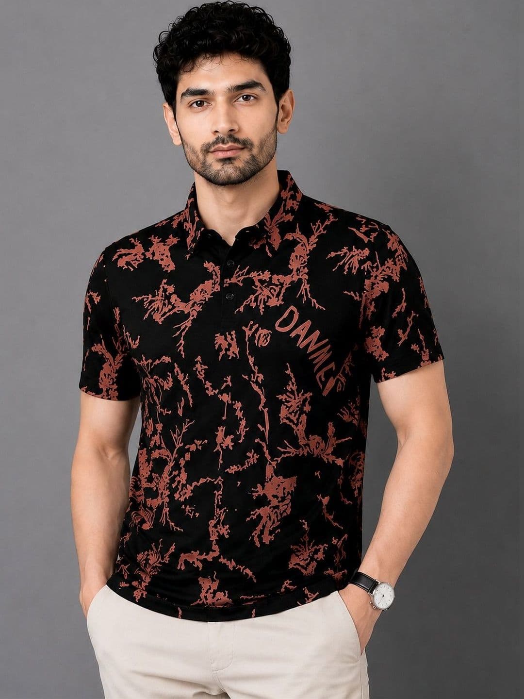 Mast & Harbour Men Printed Polo Collar T-shirt - view 1