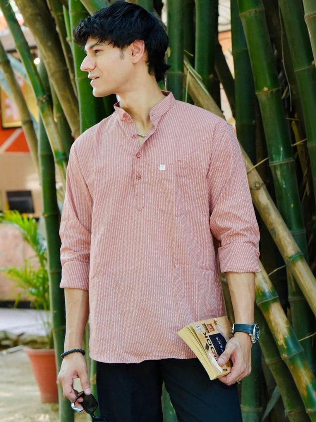 Hues Fab Men Striped Kurta - view 1