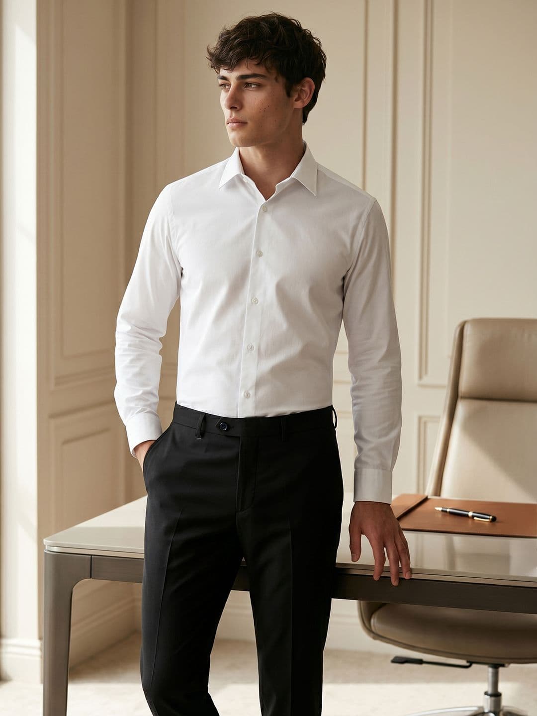 Van Heusen Men Slim Fit Formal Trousers - view 1