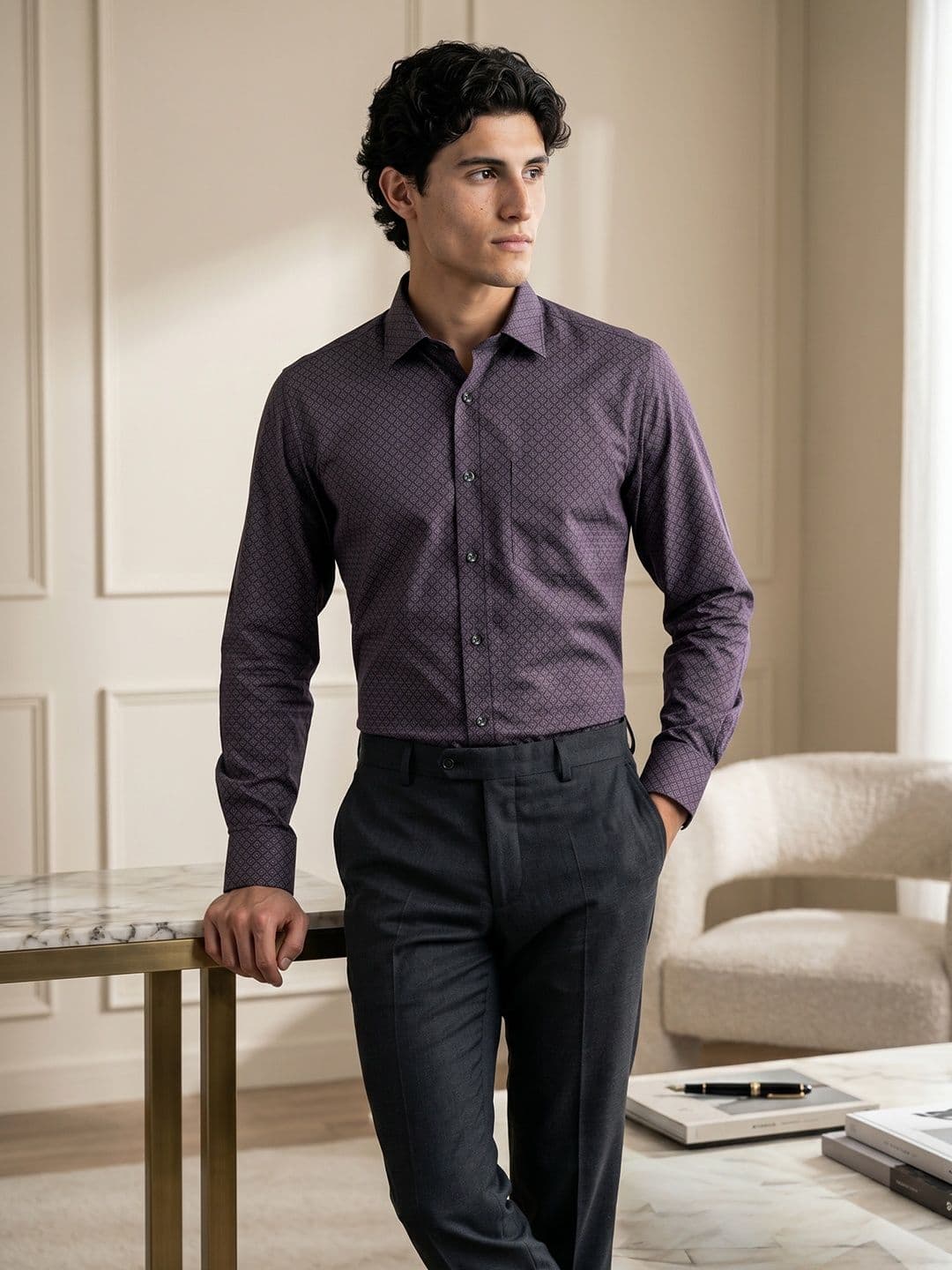 Van Heusen Printed Pure Cotton Formal Shirt - view 1