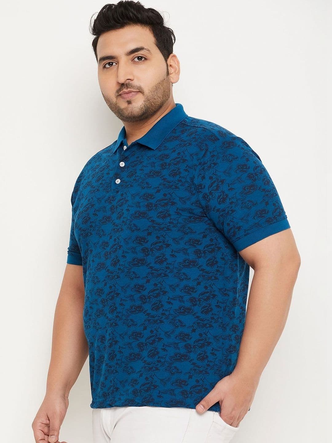 Kook N Keech Men Floral Printed Polo Collar T-shirt - view 1