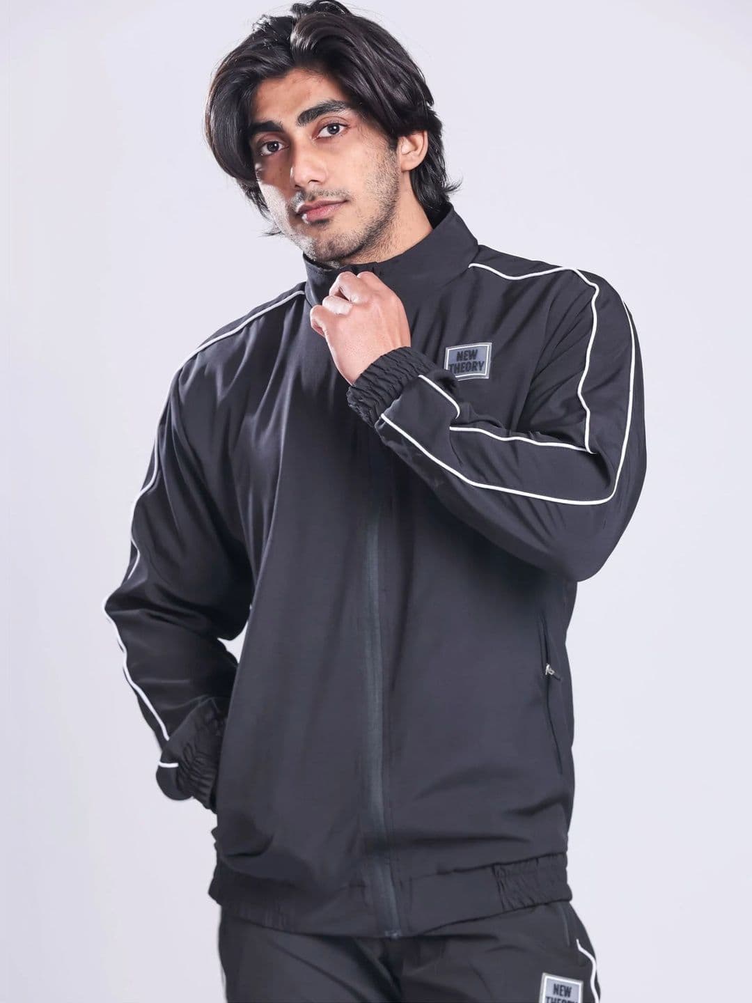 New Theory Men Cotton Mandarin Collar Jackets - view 1
