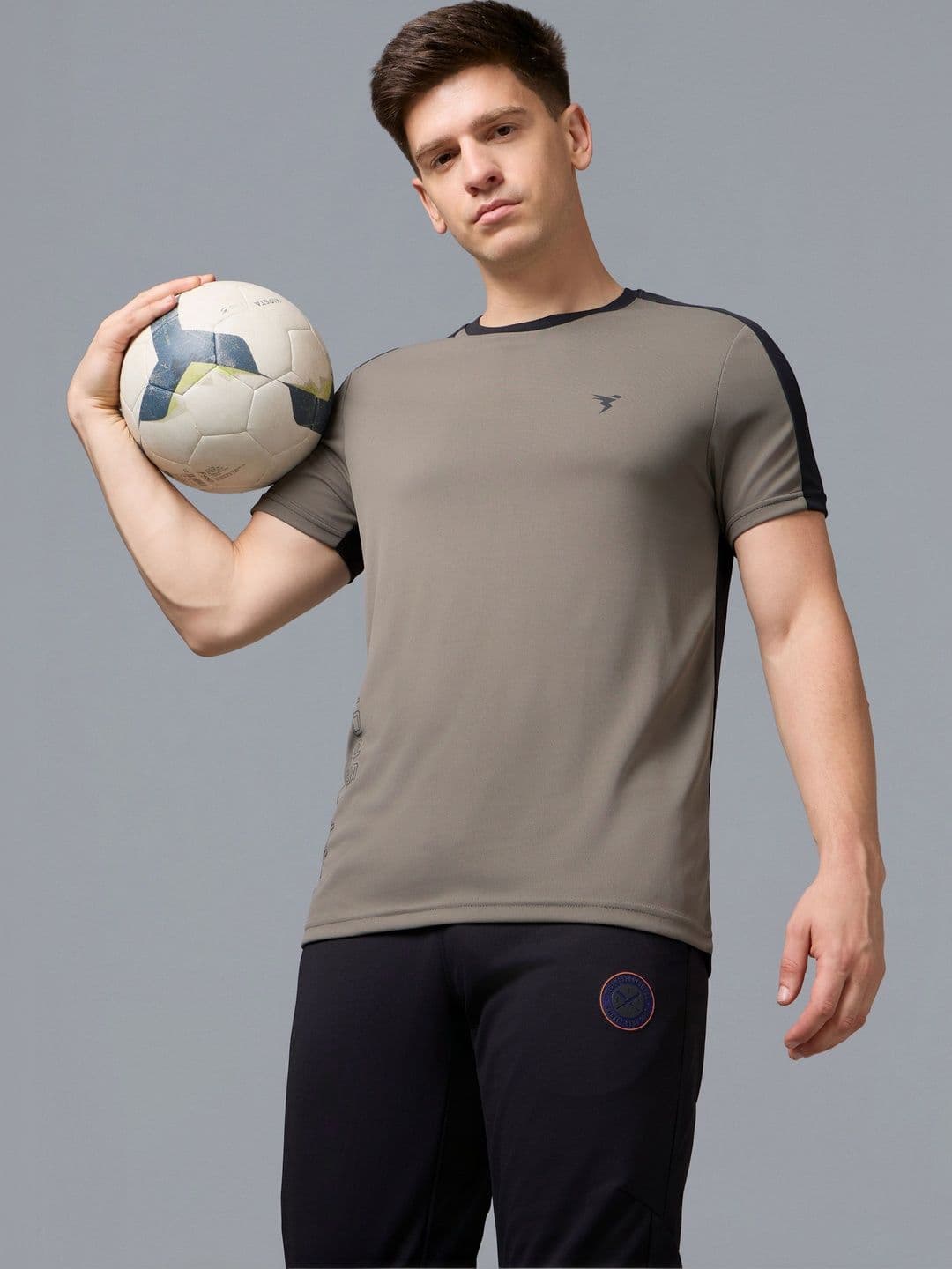 Technosport Men Brand Logo Colourblocked Slim Fit T-shirt - view 1