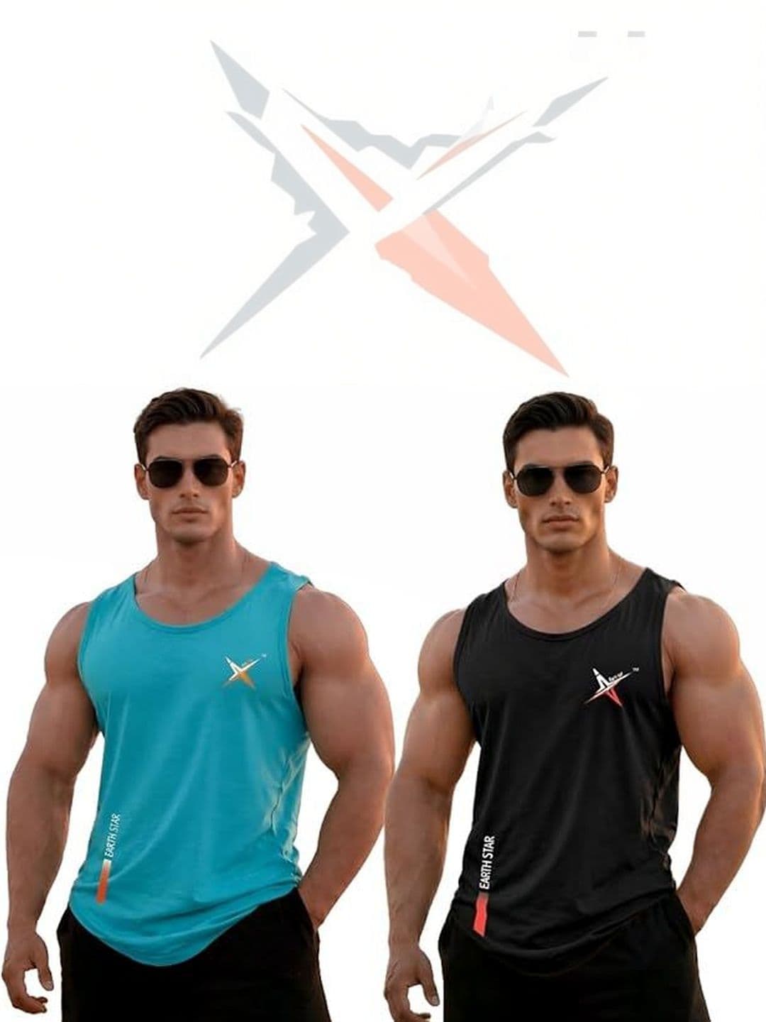 EARTH STAR Printed Cotton Gym Vest - view 1