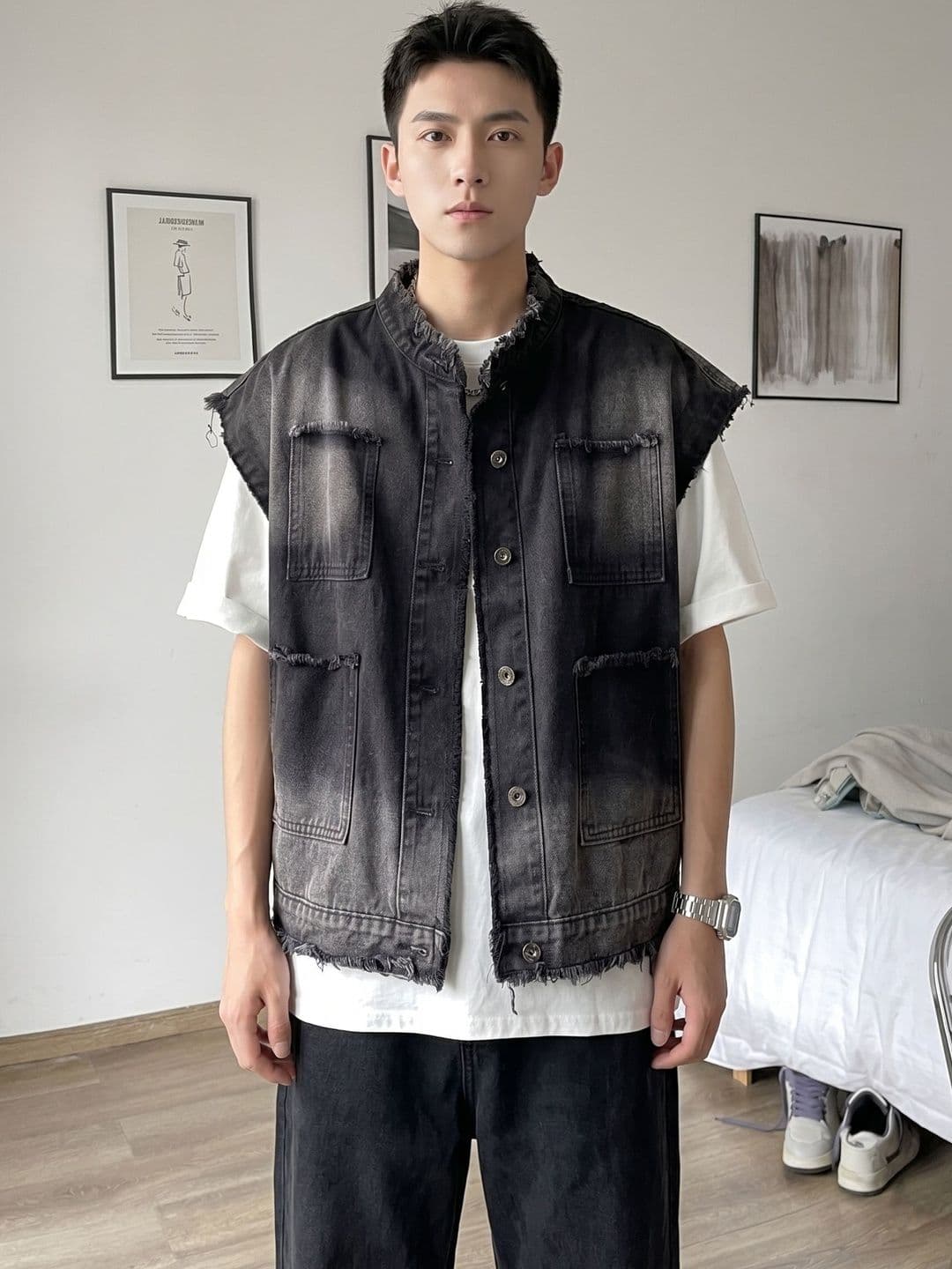 ANDREW HILL Men Washed Outdoor Denim Jacket - view 1