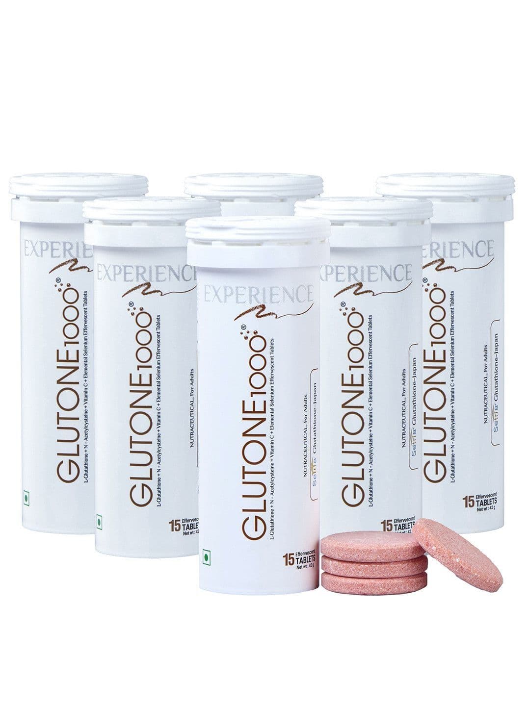 GLUTONE Set Of 6 1000 Setria L-Glutathione Effervescent Tablets - 40Mg-15 Tablets Each - view 1