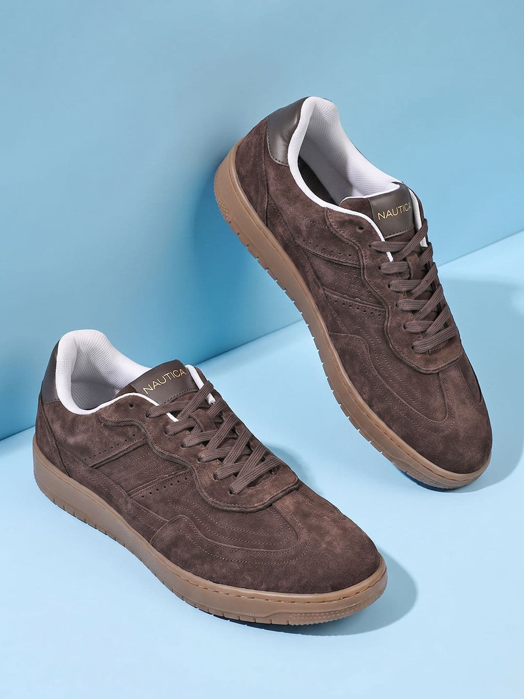 Nautica Men Brown Suede Sneakers - view 1