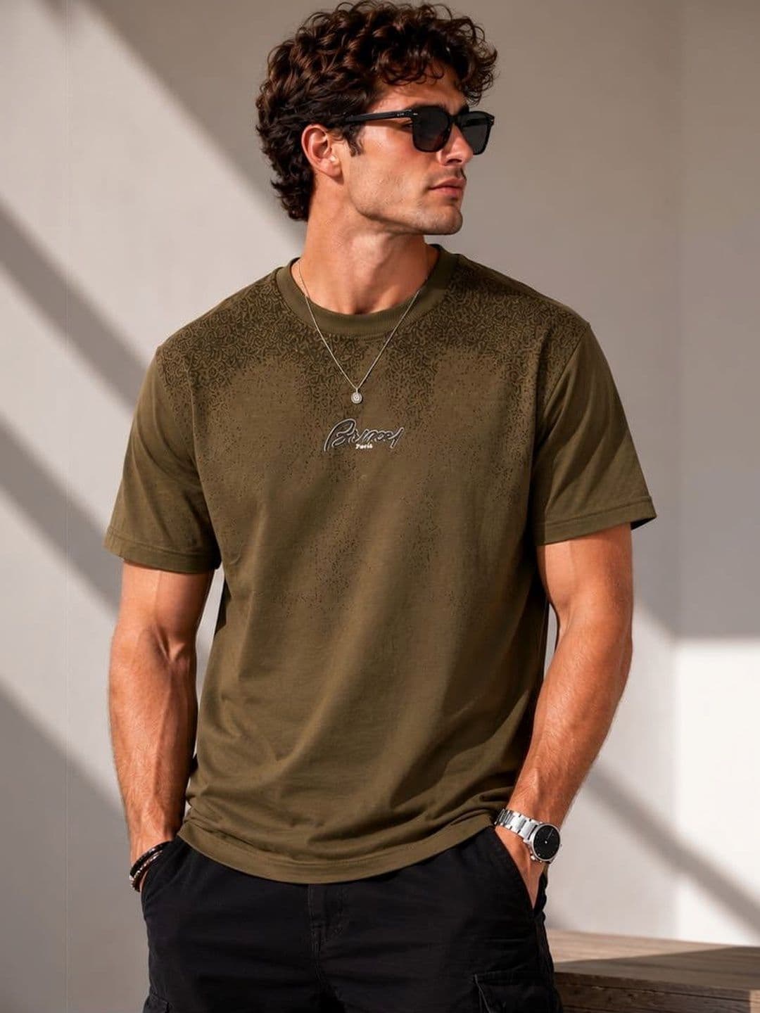 BIGCAPS Men Solid Round Neck Tshirt - view 1