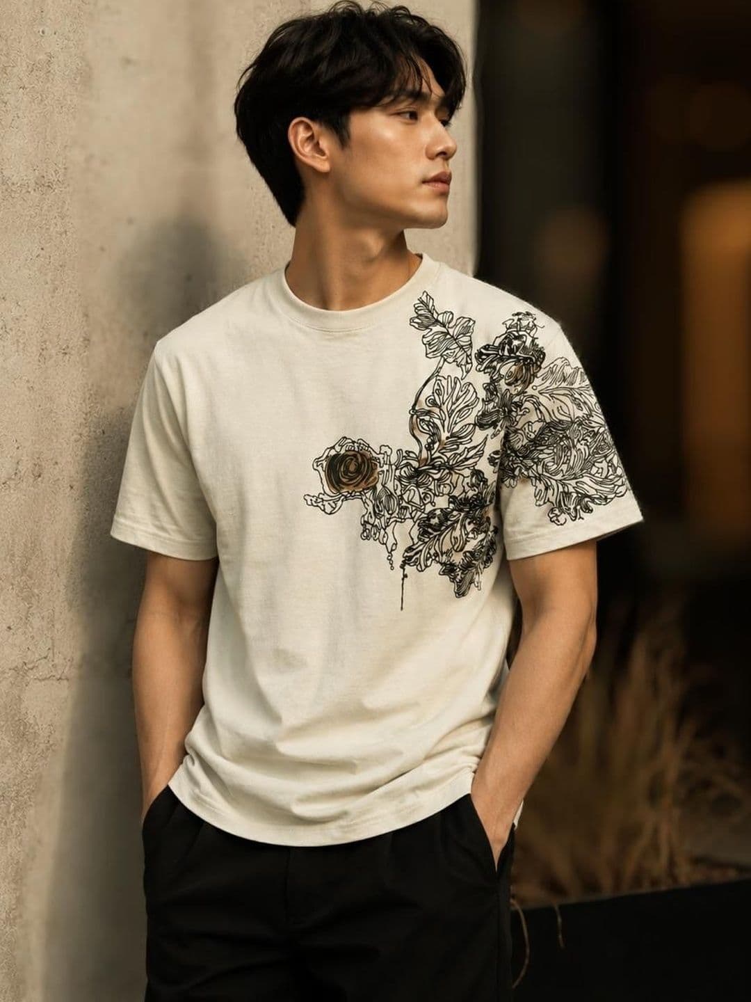 BIGCAPS Men Embroidered Round Neck Tshirt - view 1