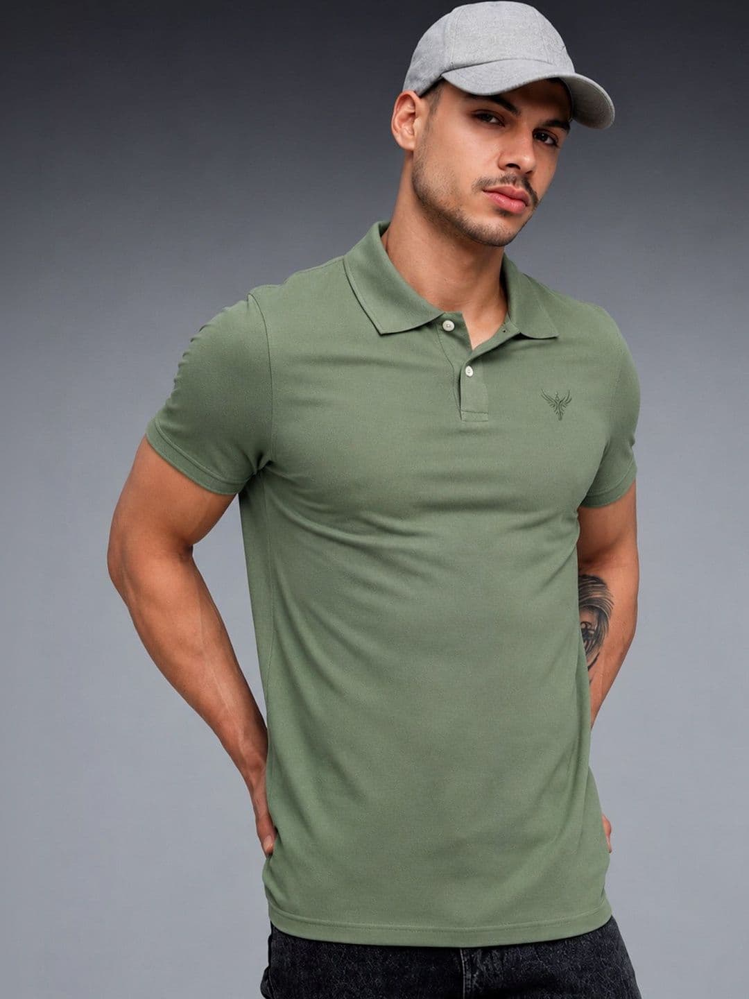 Utopium Men Brand Logo Polo Collar T-shirt - view 1