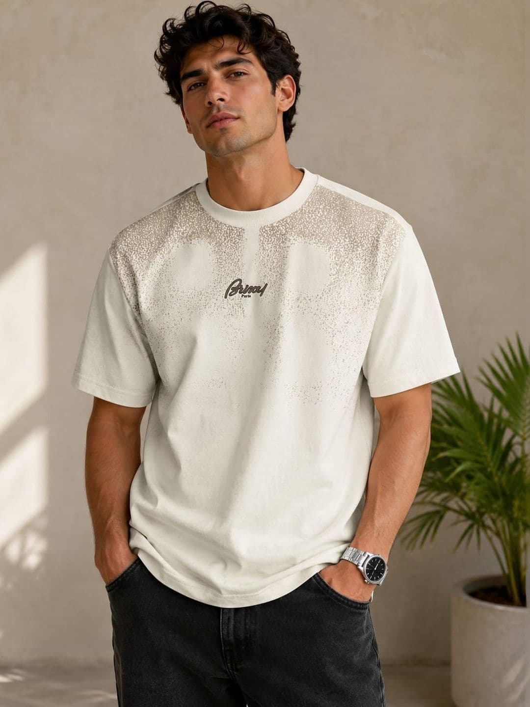 BIGCAPS Men Solid Round Neck Tshirt - view 1