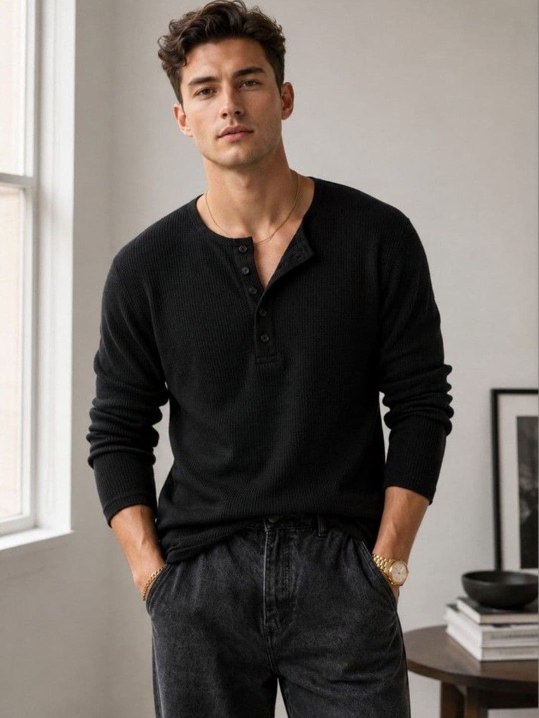 Netclick Men Henley Neck T-shirt - view 1