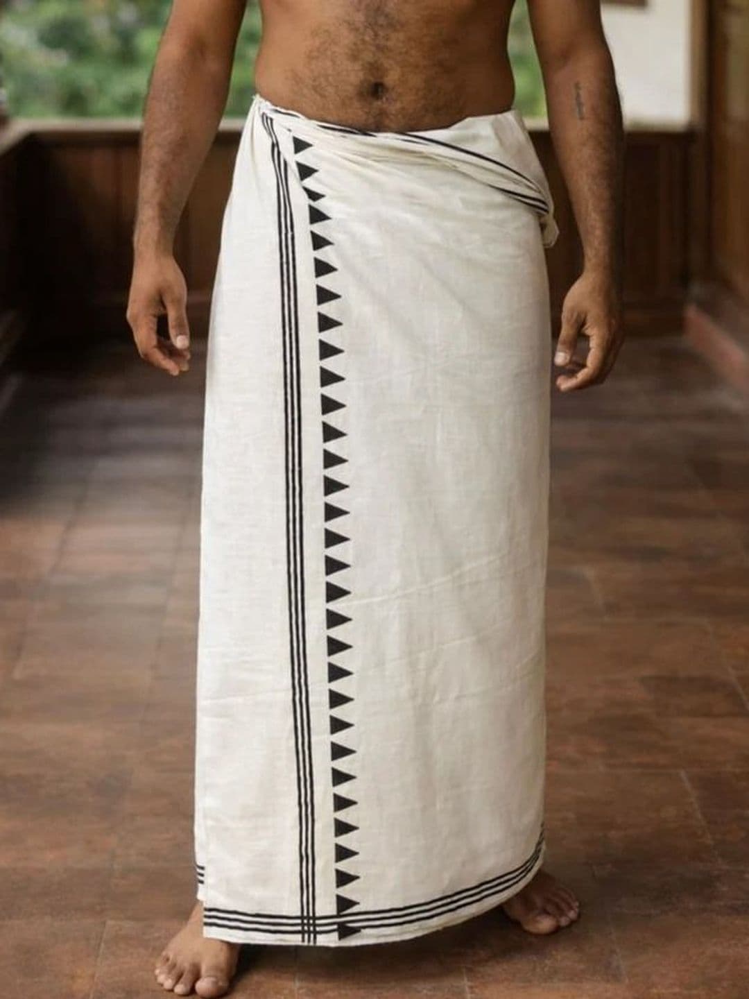 CRYSTAL HEAL Men Printed Cotton Blend Dhoti Dhotis - view 1
