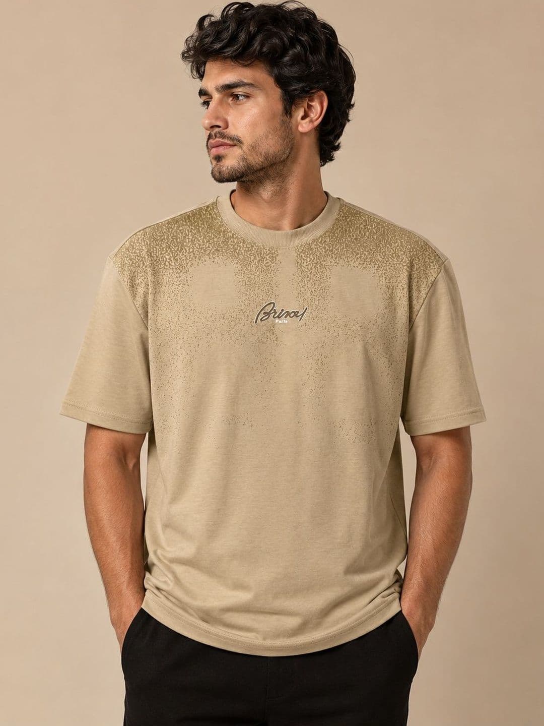 BIGCAPS Men Solid Round Neck Tshirt - view 1