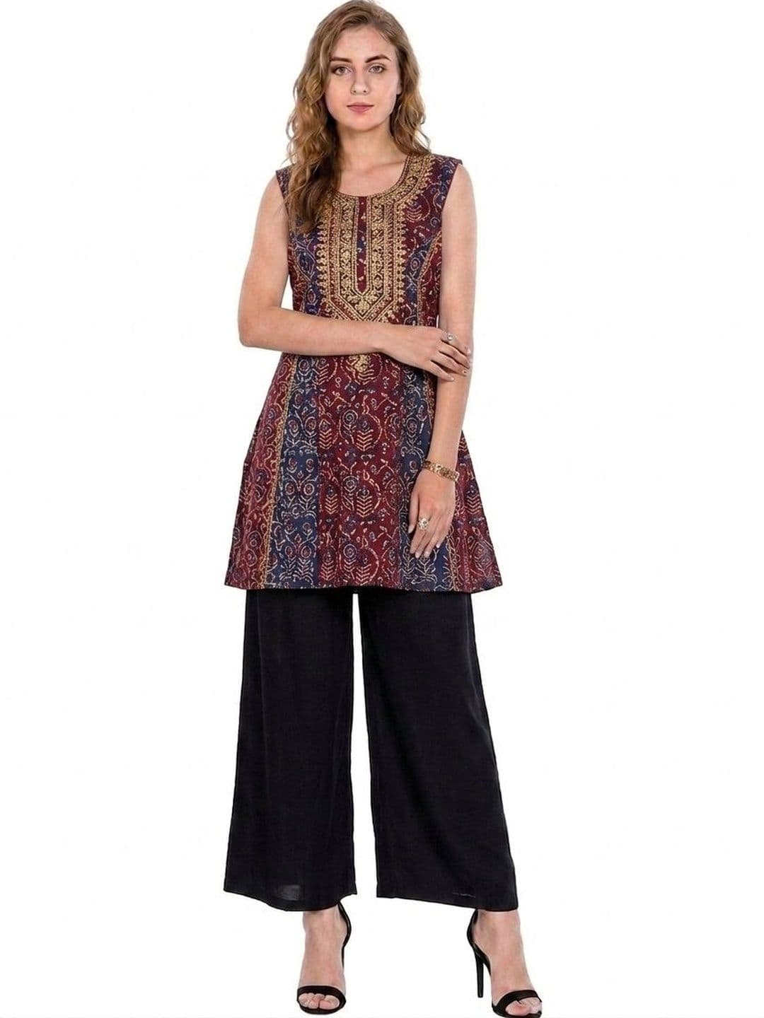SRISARAS Women Cropped Ethnic Palazzos - view 1