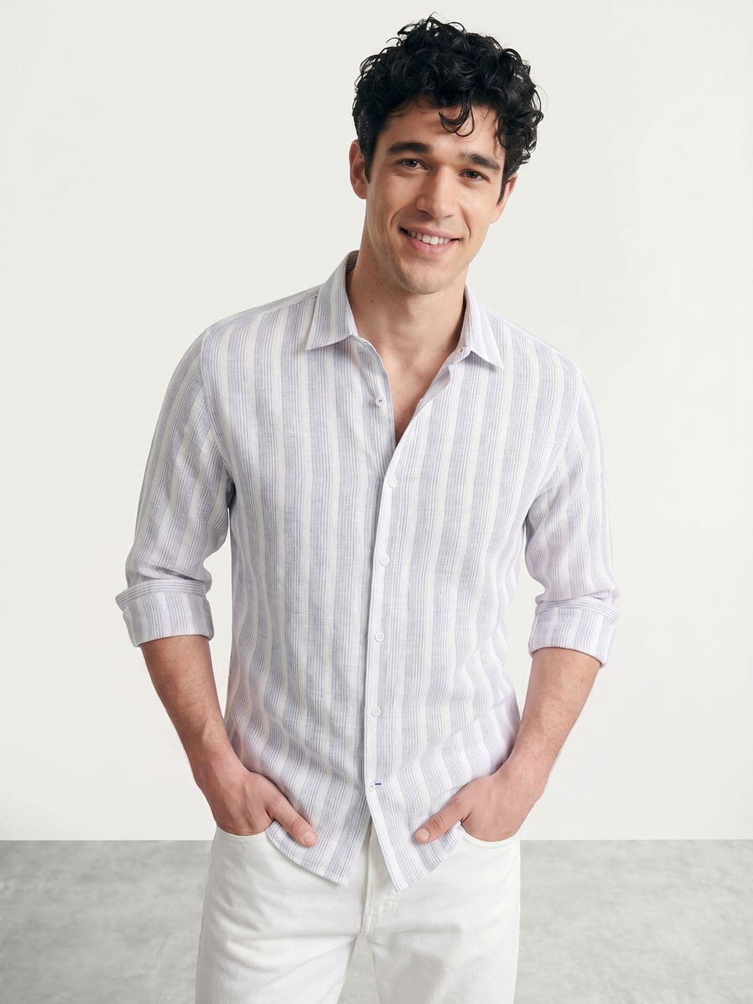 Mast & Harbour Premuim Cotton Linen Regular Fit Casual Shirt - view 1