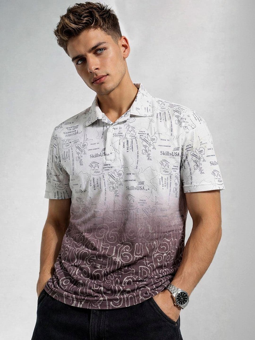 Kook N Keech Men Typography Printed Polo Collar T-shirt - view 1