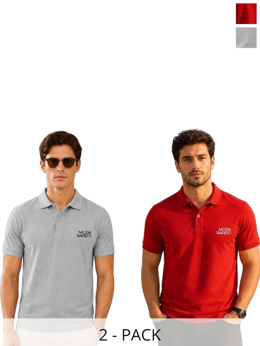 Moda Rapido Men Brand Logo 2 Polo Collar T-shirt - view 1