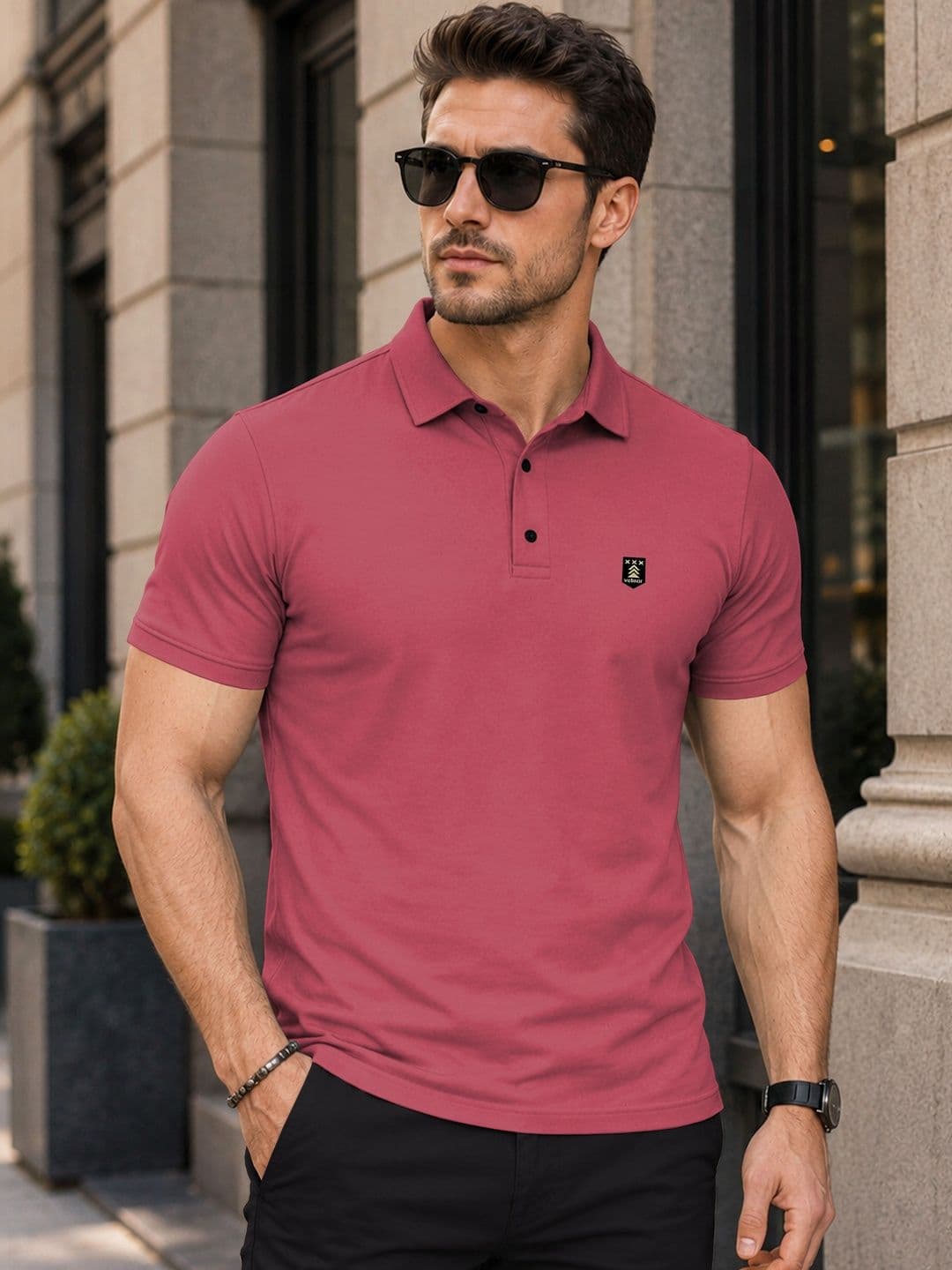 VeBNoR Men Solid Polo Collar T-shirt - view 1