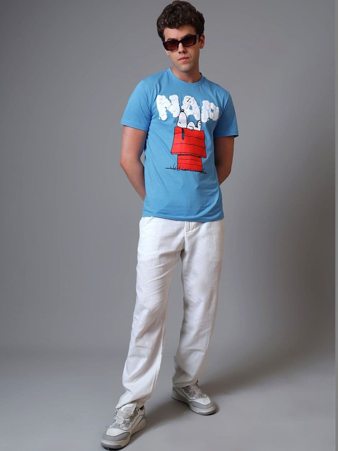 Free Authority Men Peanuts Printed Pure Cotton Regular fit T-Shirts - view 1